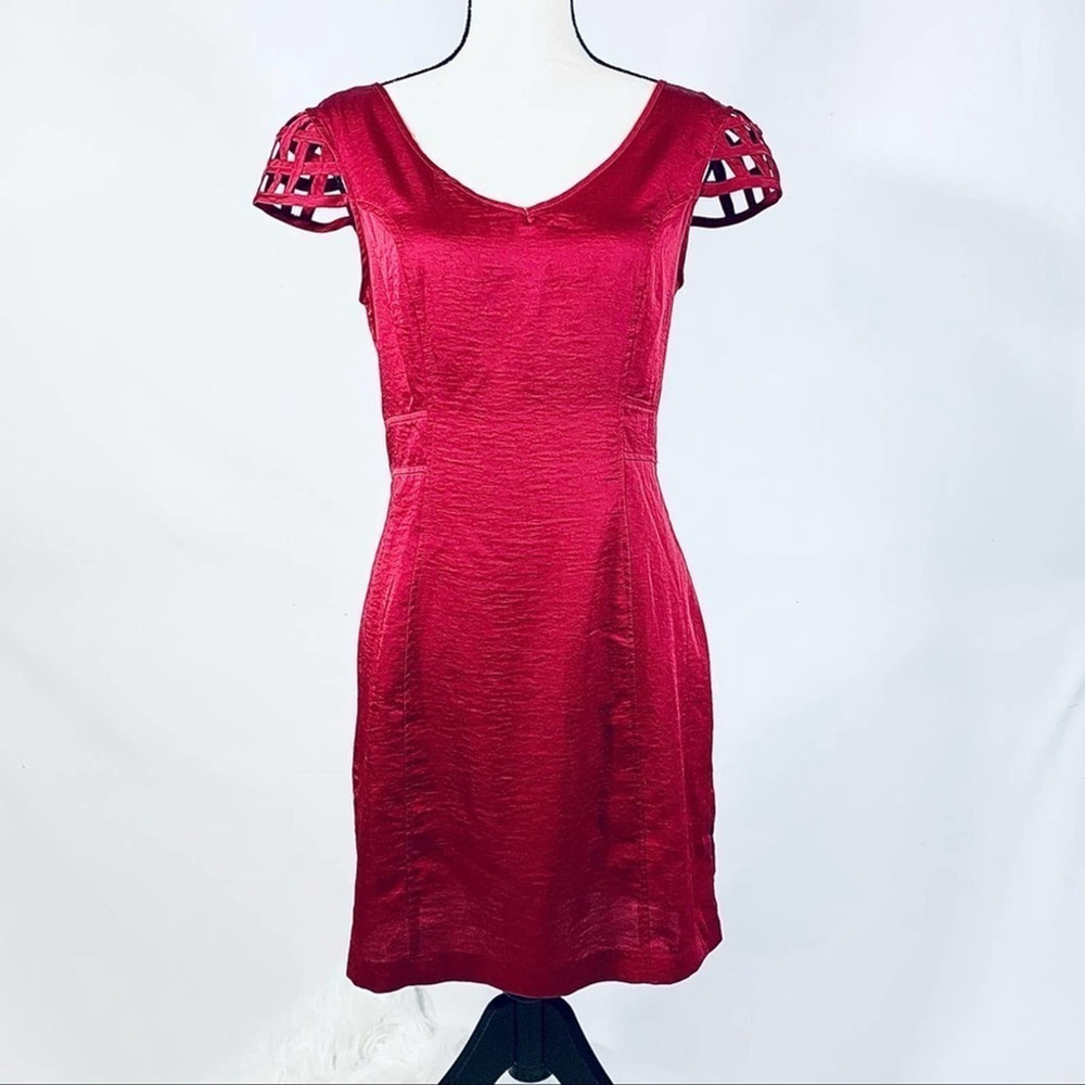 Alyn Paige Maroon Sheath Dress Womens 7
